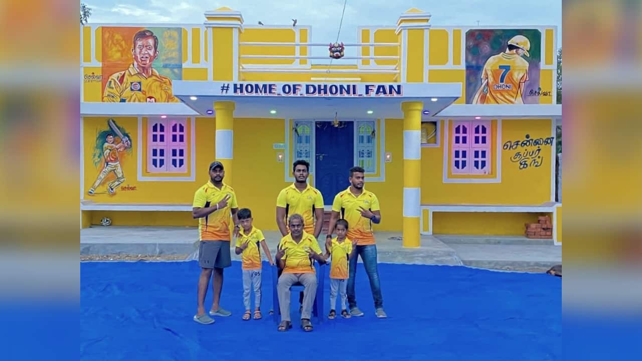Gopi Krishnan, a Die-Hard MS Dhoni Fan in Tamil Nadu Paints His House Yellow; Named it “Home of Dhoni Fan”
