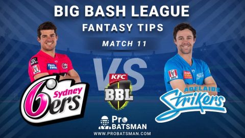 SIX vs STR Dream11 Fantasy Predictions: Playing 11, Pitch Report, Weather Forecast, Head-to-Head, Best Picks, Match Updates – BBL 2020-21