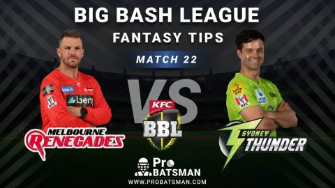 REN vs THU Dream11 Fantasy Predictions: Playing 11, Pitch Report, Weather Forecast, Head-to-Head, Best Picks, Match Updates – BBL 2020-21