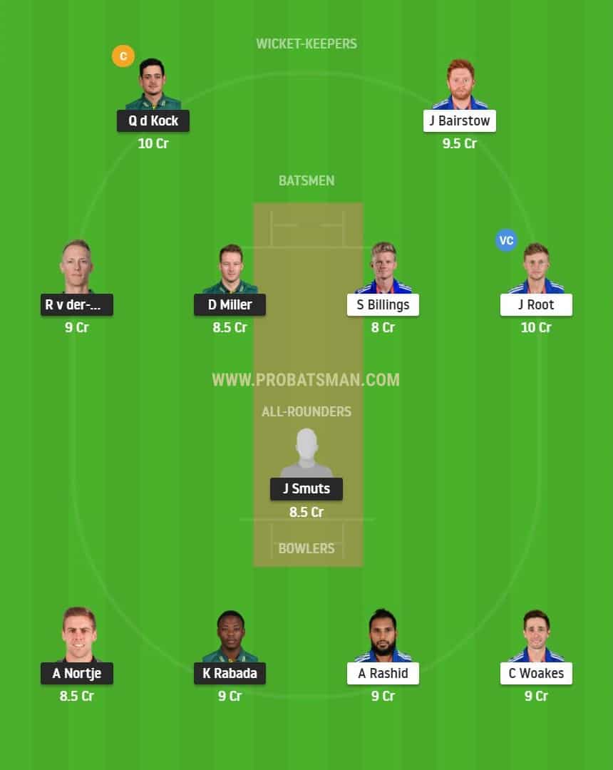 SA vs ENG 1st ODI Dream11 Fantasy Prediction