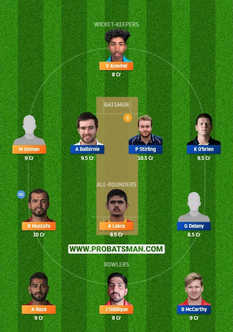 UAE vs IRE Dream11 Fantasy Team Predictions