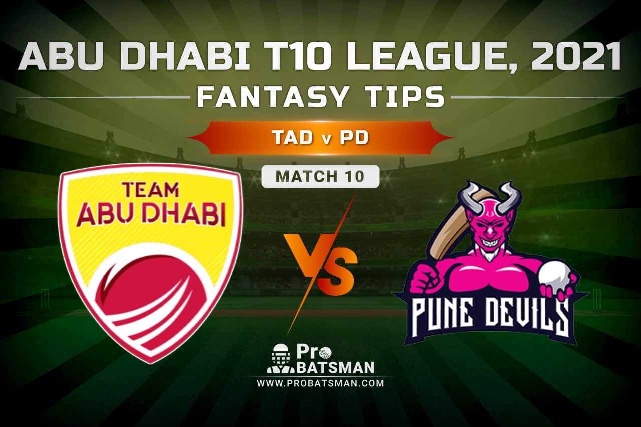 TAD vs PD Dream11 Prediction, Fantasy Cricket Tips: Playing XI, Pitch Report and Injury Update – Abu Dhabi T10 League 2021, Match 10