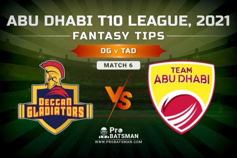 DG vs TAD Dream11 Prediction, Fantasy Cricket Tips: Playing XI, Pitch Report and Injury Update – Abu Dhabi T10 League 2021, Match 6