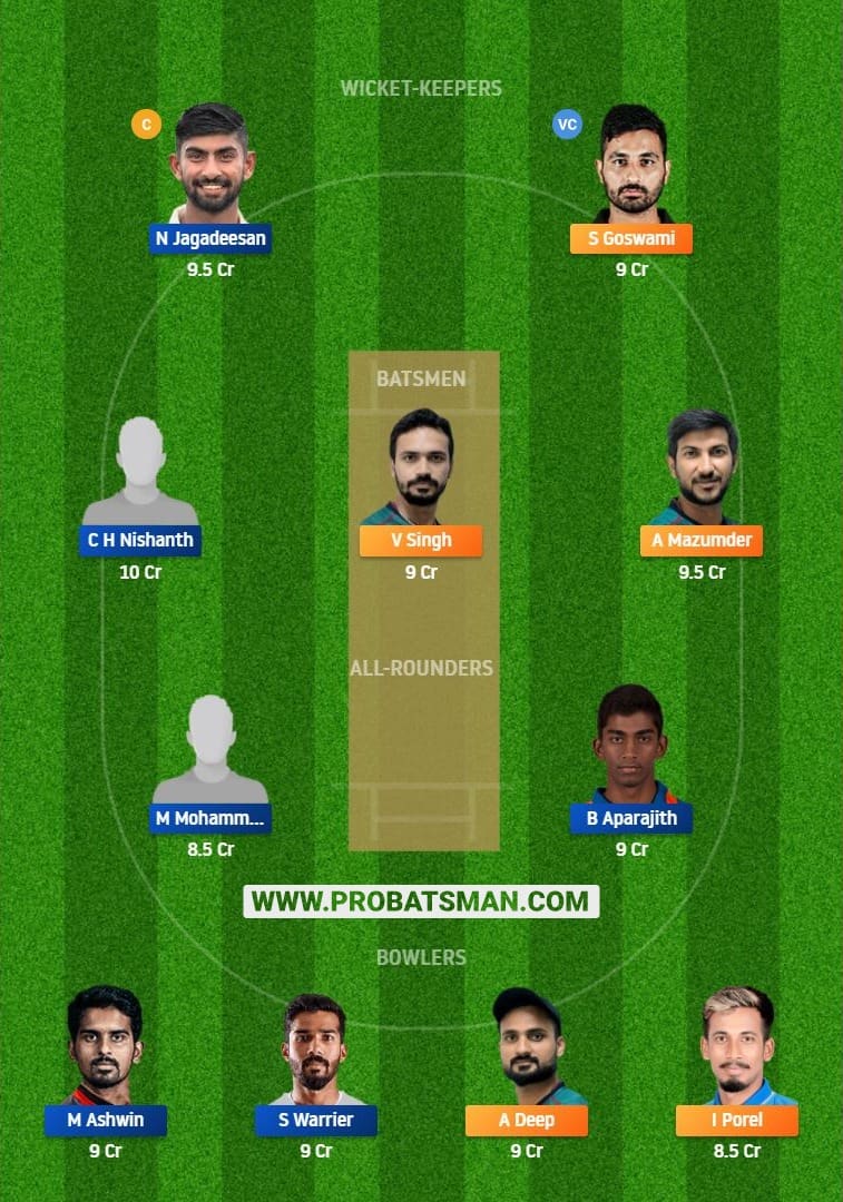 BEN vs TN Dream11 Fantasy Team Predictions