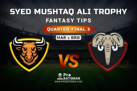HAR vs BRD Dream11 Fantasy Predictions: Playing 11, Pitch Report, Weather Forecast, Match Updates of Quarter-Final 3 – Syed Mushtaq Ali Trophy 2021