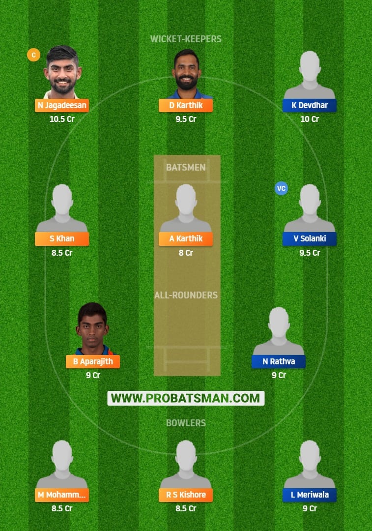 TN vs BRD Dream11 Fantasy Team Predictions