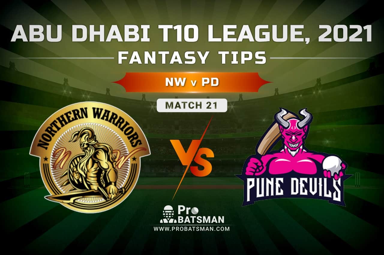 NW vs PD Dream11 Prediction, Fantasy Cricket Tips: Playing XI, Pitch Report and Injury Update – Abu Dhabi T10 League 2021, Match 21