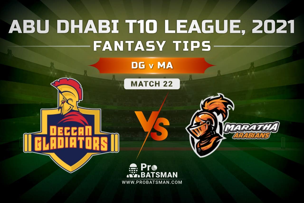 DG vs MA Dream11 Prediction, Fantasy Cricket Tips: Playing XI, Pitch Report and Injury Update – Abu Dhabi T10 League 2021, Match 22