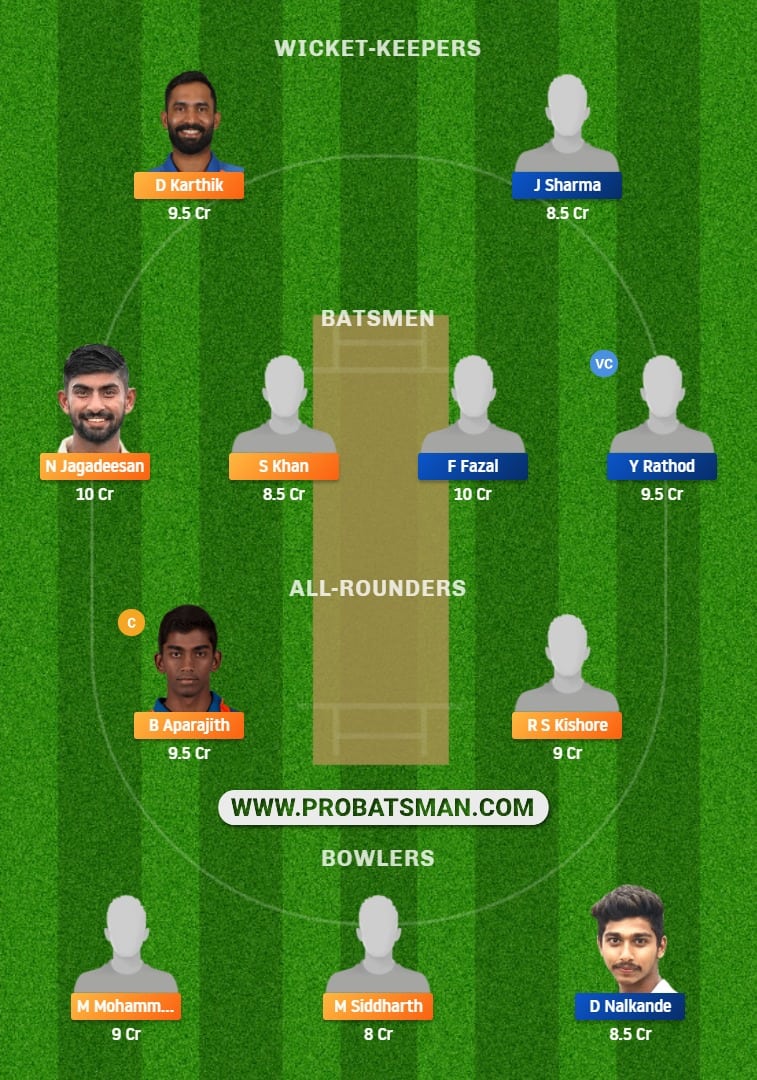 Vijay Hazare Trophy 2021, Group B: TN vs VID Dream11 Prediction, Fantasy Cricket Tips, Playing XI, Stats, Pitch Report & Injury Update - Match 80