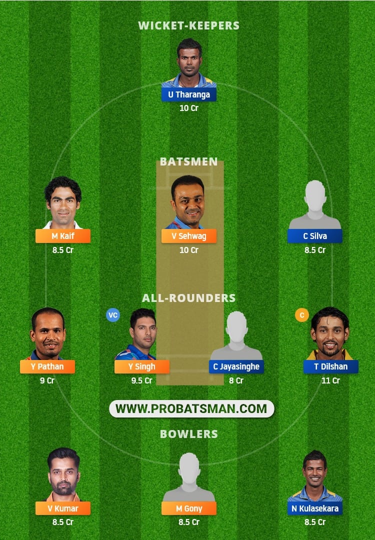 IN-L vs SL-L Dream11 Fantasy Team Prediction