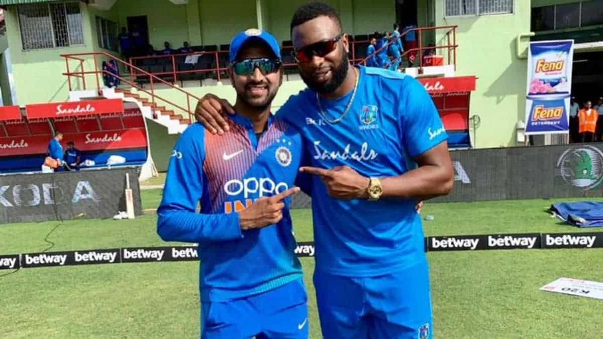 Krunal Pandya and Kieron Pollard Krunal Pandya and Kieron Pollard