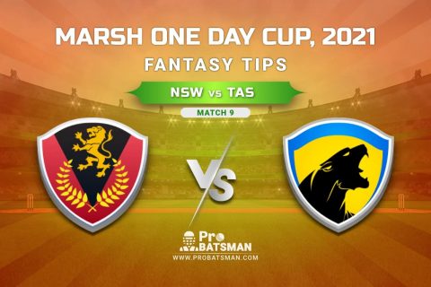 NSW vs TAS Dream11 Prediction, Fantasy Cricket Tips: Playing XI, Weather, Pitch Report, Injury Update – Marsh One Day Cup 2021, Match 9