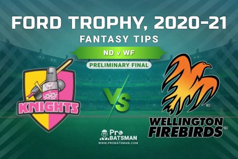 ND vs WF Dream11 Prediction, Fantasy Cricket Tips: Playing XI, Pitch Report and Injury Update, Ford Trophy 2020-21, Preliminary Final