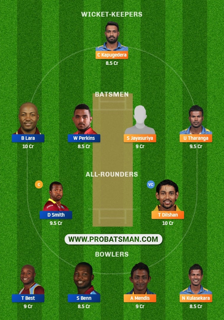 SL-L vs WI-L Dream11 Fantasy Team Prediction SL-L vs WI-L Dream11 Fantasy Team Prediction
