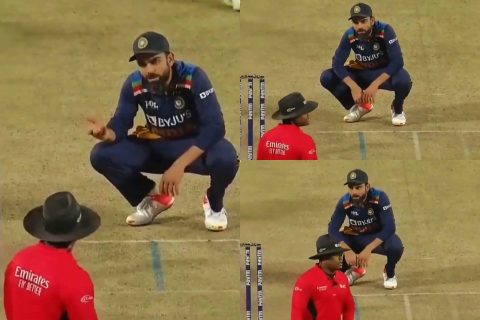 Watch: Virat Kohli Completely Ignored by Umpire As He Analyses a Wide-Ball Call During 2nd ODI Against England