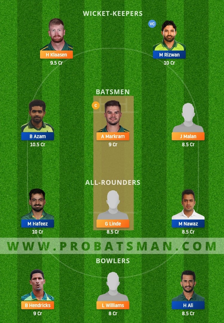 SA vs PAK Dream11 Fantasy Team Prediction