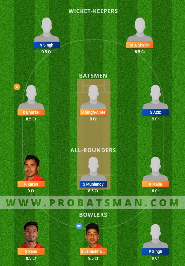 NEP vs MAL Dream11 Fantasy Team Prediction