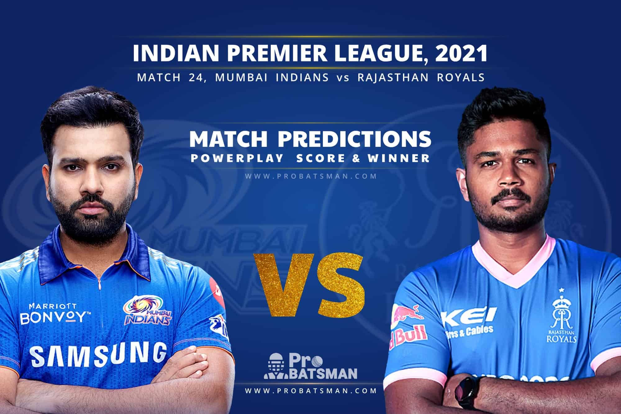 IPL 2021 MI vs RR – Match 24, Match Prediction