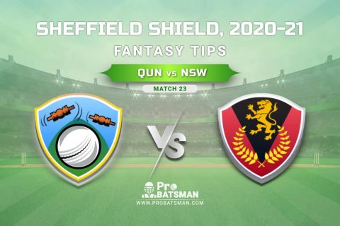 QUN vs NSW Dream11 Team Prediction - Fantasy Cricket Tips, Pitch Report, Playing 11 & Injury Update of Sheffield Shield 2020-21, Match 23
