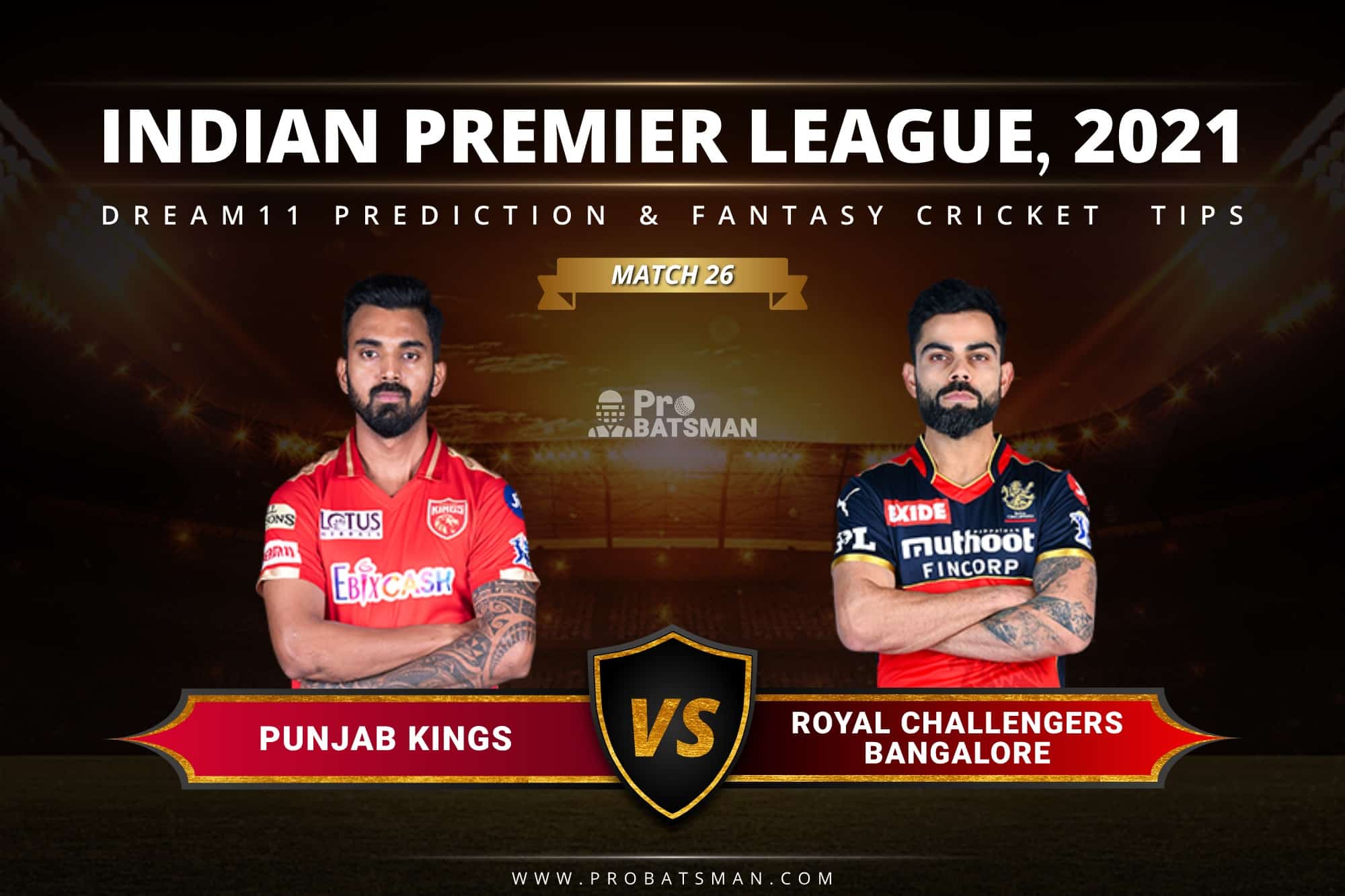 PBKS vs RCB Dream11 Prediction: Fantasy Cricket Tips, Playing XI, Pitch Report, Stats & Injury Updates of Match 26, IPL 2021