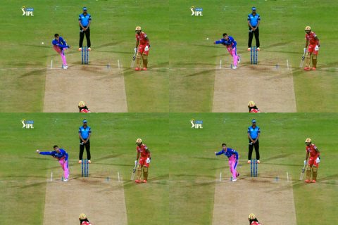 IPL 2021: Riyan Parag Bowls A Strange Side-Arm Delivery To Chris Gayle, Gets Warning From Umpire