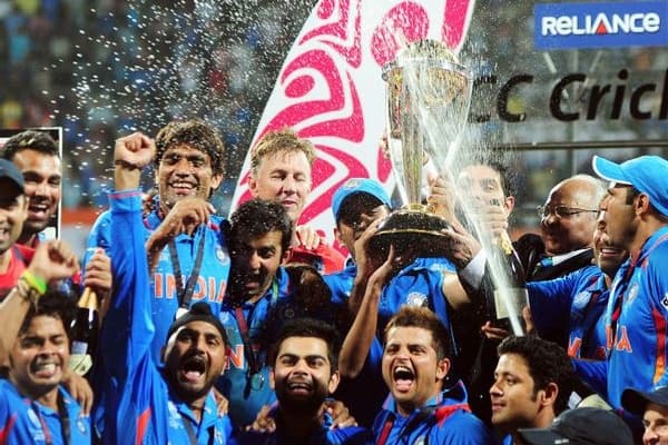 Team India after winning 2011 World Cup