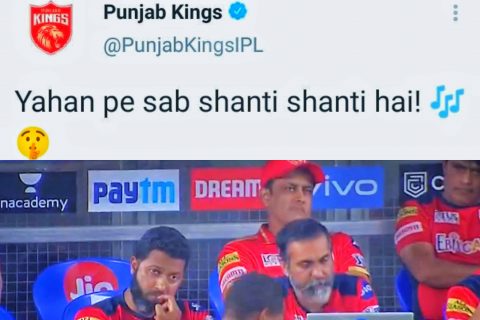 “Yahan pe sab shanti shanti hai” – Netizens Trolled Punjab Kings After Their 7 Wicket Defeat Versus DC