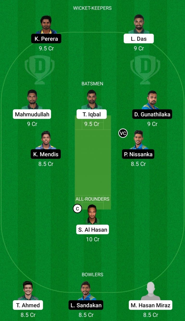 BAN vs SL 1st ODI Fantasy Team Prediction