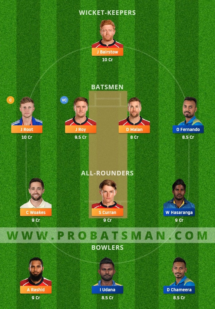 ENG vs SL Dream11 Fantasy Team Prediction