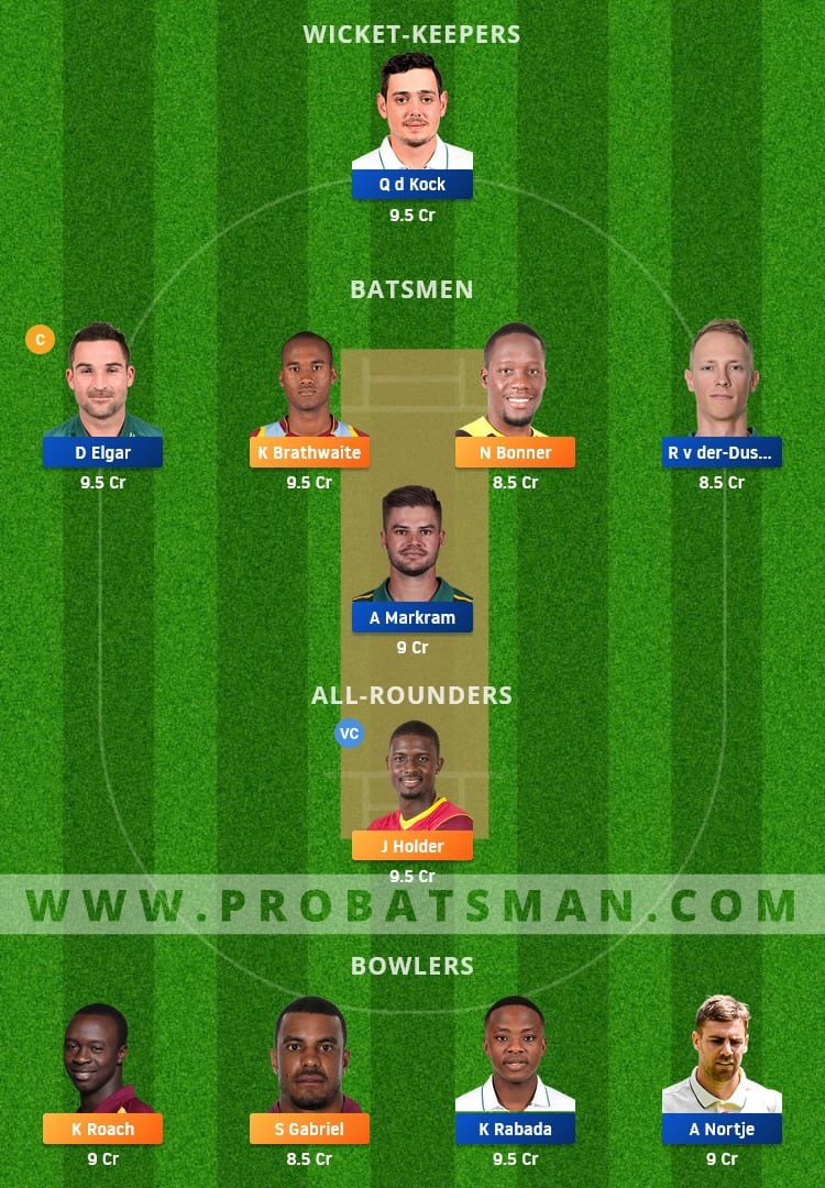 WI vs SA Dream11 Fantasy Team Prediction