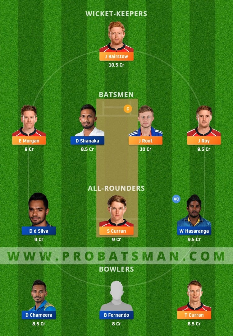 ENG vs SL Dream11 Fantasy Team Prediction