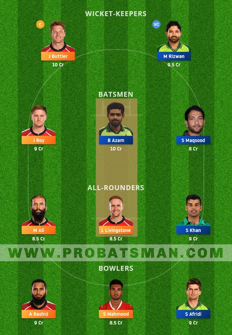 ENG vs PAK Dream11 Fantasy Team Prediction