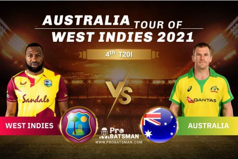 WI vs AUS Dream11 Prediction With Stats, Player Records, Pitch Report & Match Updates For 4th T20I