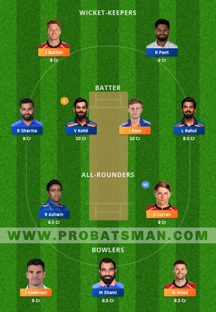 ENG vs IND Dream11 Fantasy Team Prediction