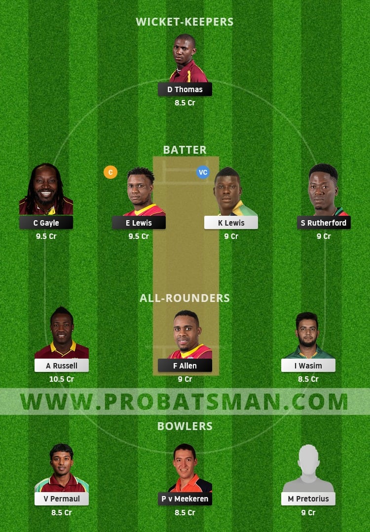 SKN vs JAM Dream11 Fantasy Team Prediction