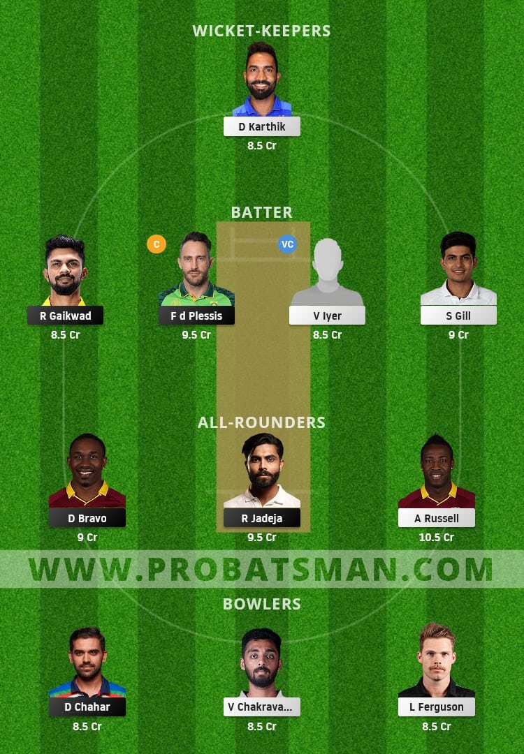 CSK vs KKR Dream11 Prediction