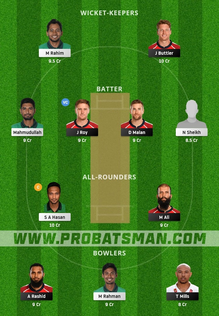 ENG vs BAN Dream11 Fantasy Team Prediction