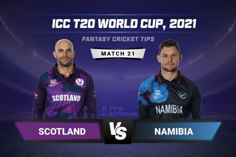 SCO vs NAM Dream11 Prediction With Stats, Pitch Report & Player Record of ICC T20 World Cup, 2021 For Match 21
