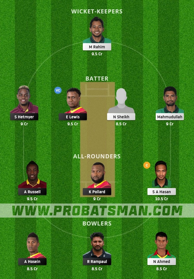 WI vs BAN Dream11 Fantasy Team Prediction WI vs BAN Dream11 Fantasy Team Prediction