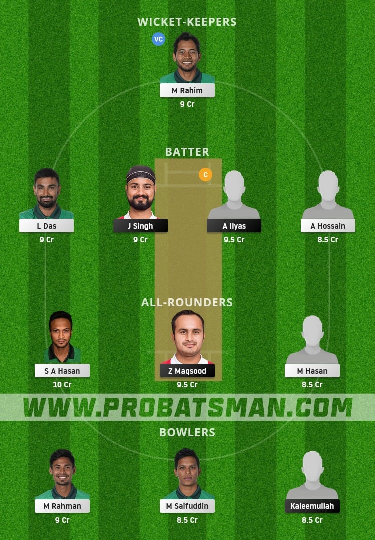 OMN vs BAN Dream11 Fantasy Team Prediction