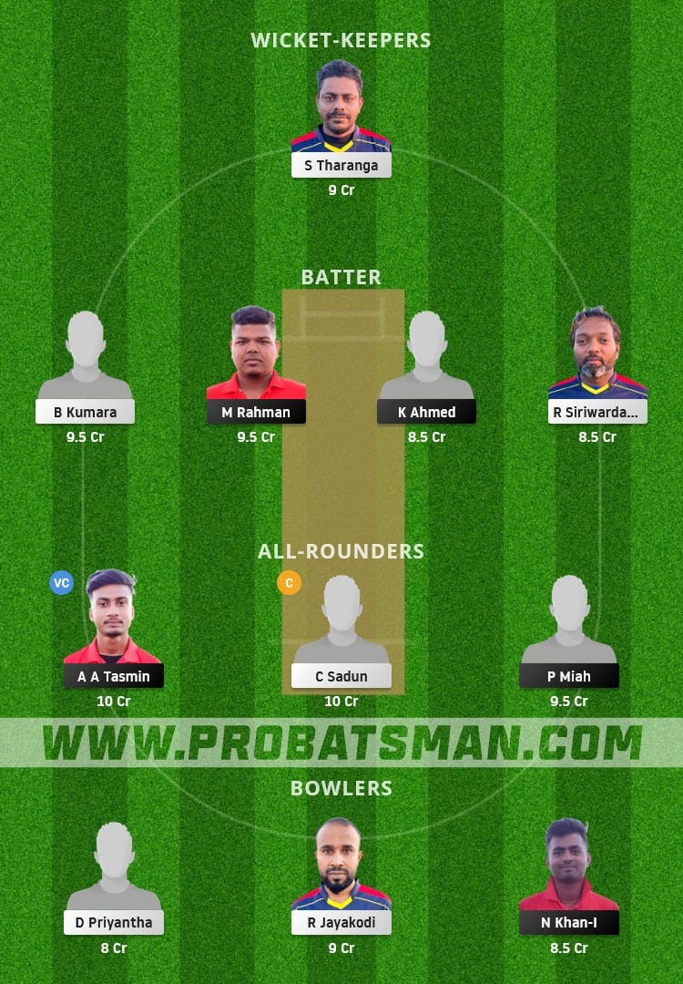 NFCC vs SLL Dream11 Fantasy Team Prediction