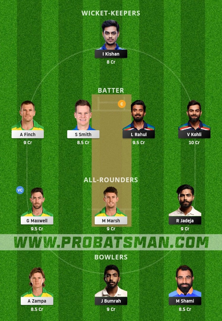 IND vs AUS Dream11 Fantasy Team Prediction