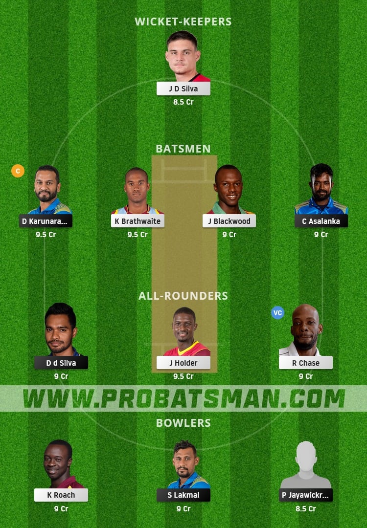 SL vs WI Dream11 Fantasy Team Prediction