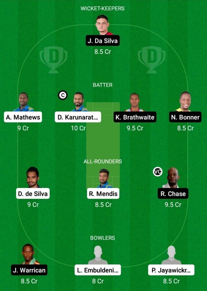 SL vs WI Dream11 Fantasy Team Prediction