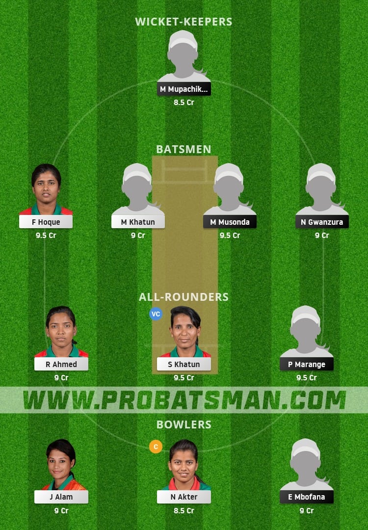 ZM-W vs BD-W Dream11 Fantasy Team Prediction