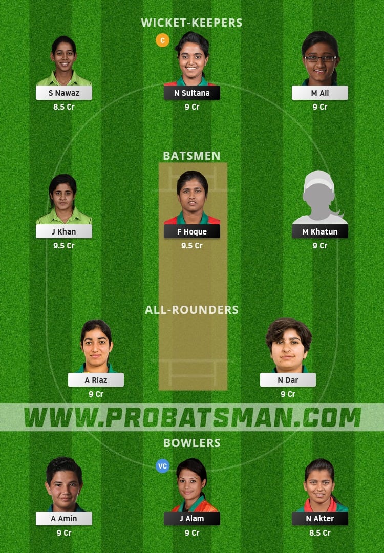 BD-W vs PK-W  Dream11 Fantasy Team Prediction