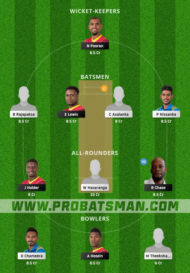 WI vs SL Dream11 Fantasy Team Prediction