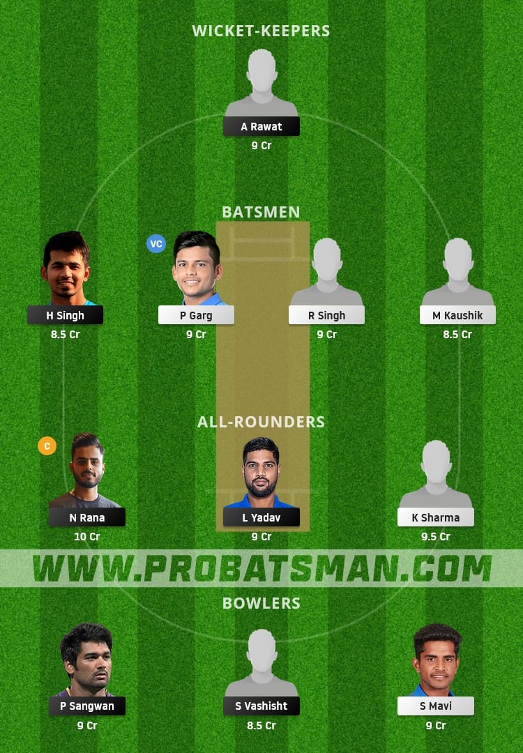 DEL vs UP Dream11 Fantasy Team Prediction