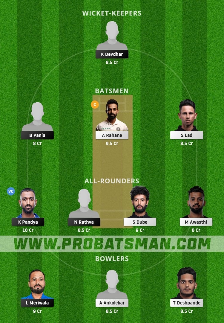 BRD vs MUM Dream11 Fantasy Team Prediction