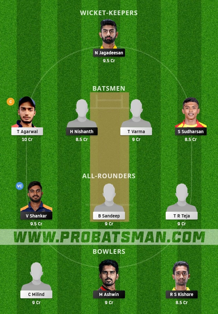 TN vs HYD Dream11 Fantasy Team Prediction